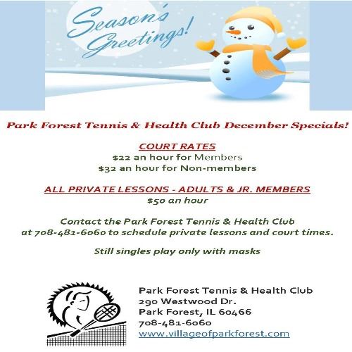 Park Forest Tennis and Health Club December Specials 12_9_20