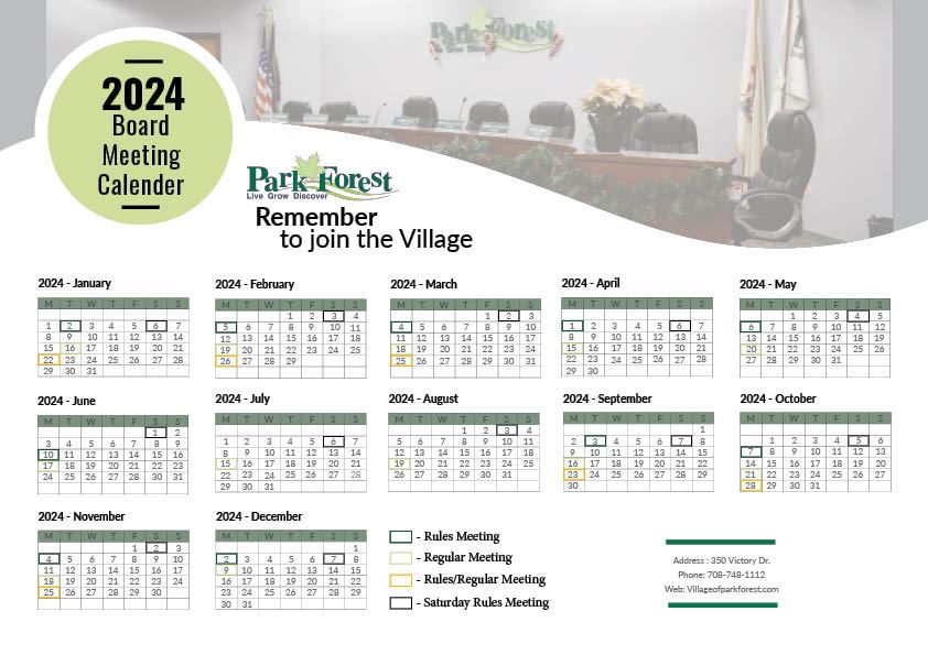 Board meeting claender 2024