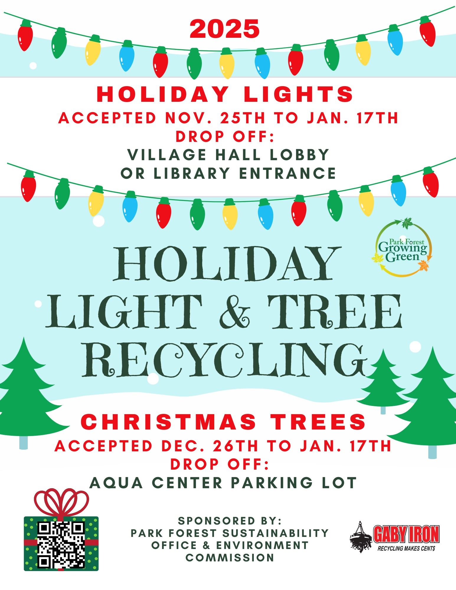 2025 tree and lights recycling flyer